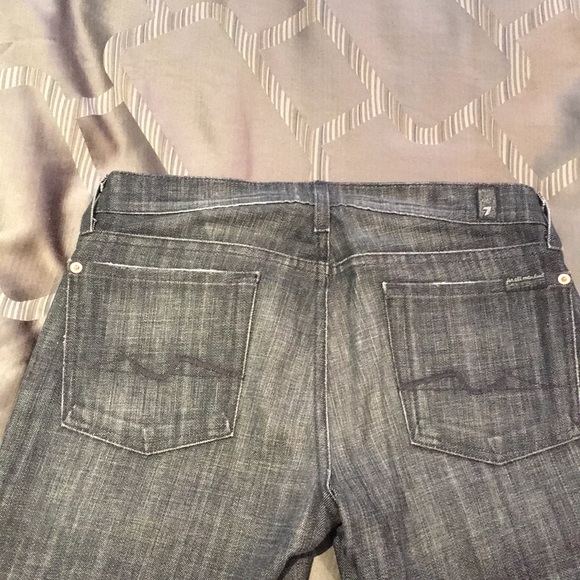 7 For All Mankind Faded Black LONG Jeans size 28 - Picture 2 of 8